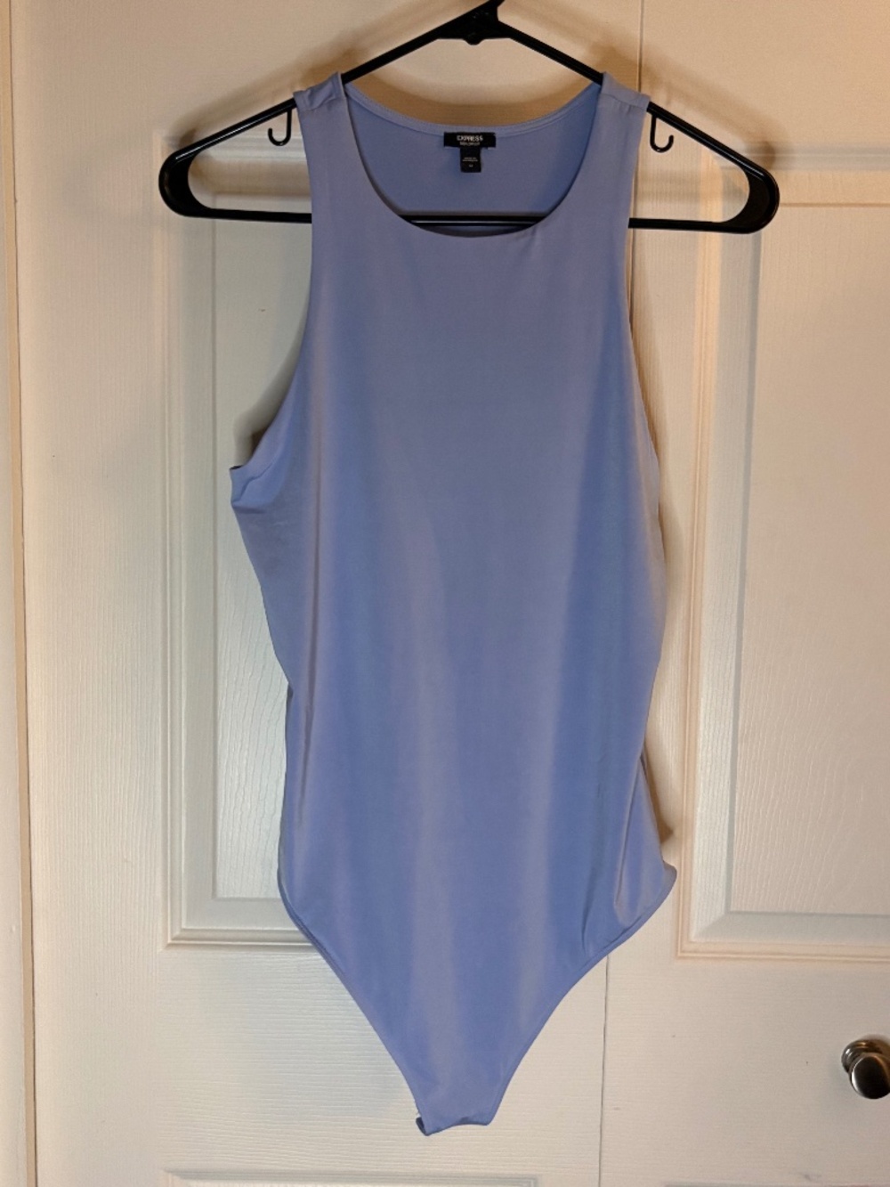 Express Body Contour Light Blue Thong Bodysuit M